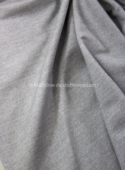 Poppy fabrics light grey denimlook - french terry