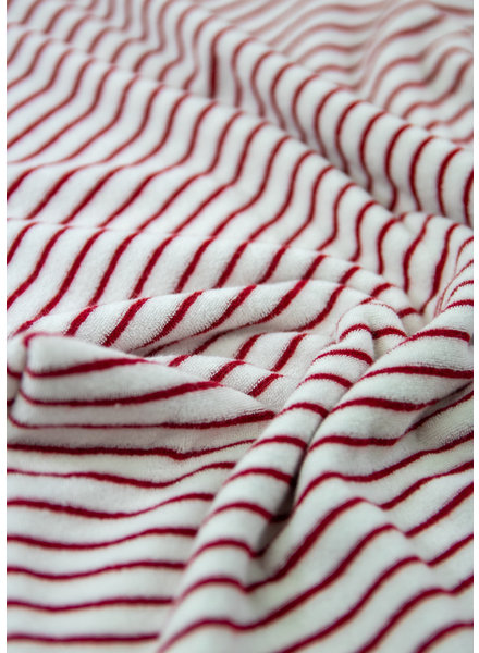 M red - striped stretch towel fabric