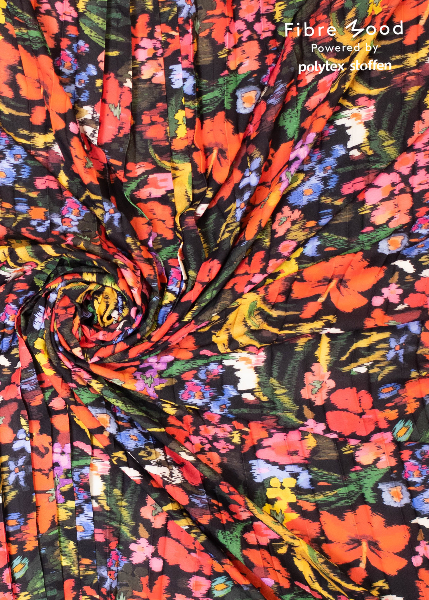 Origineel Ellendig Ver weg bloemen in felle kleuren - plisse - Bloom/Fiona - Madeline de stoffenmadam