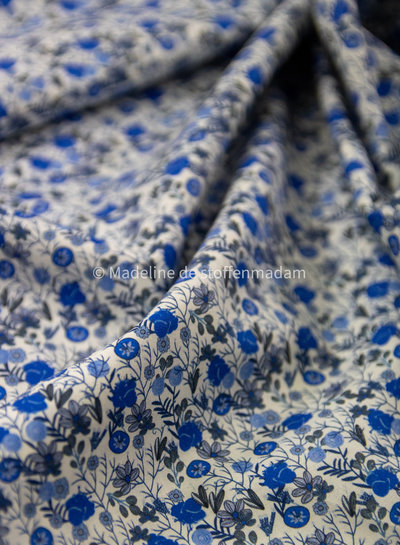 M. 007 royal blue flowers - liberty look - cotton lawn