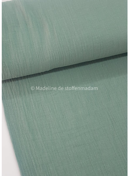 M. linen cotton mix double gauze / plain tetra - mint