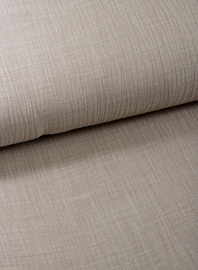 linen cotton mix double gauze / plain tetra - sand