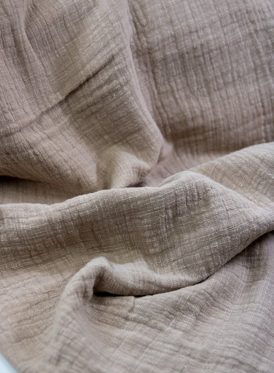 linen cotton mix double gauze / plain tetra - sand