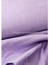 linen cotton mix double gauze / plain tetra - lilac