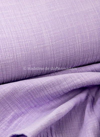 M. linen cotton mix double gauze / plain tetra - lilac