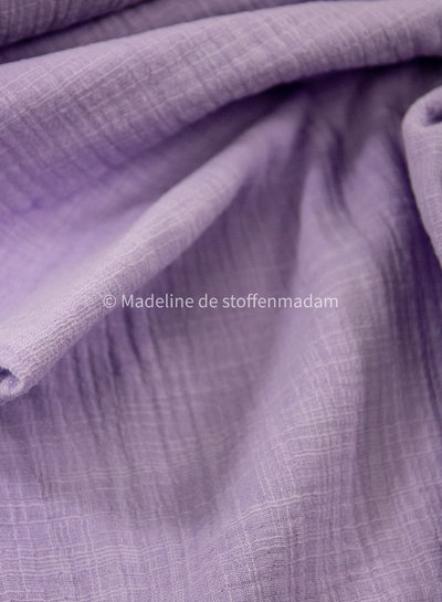 M. linen cotton mix double gauze / plain tetra - lilac