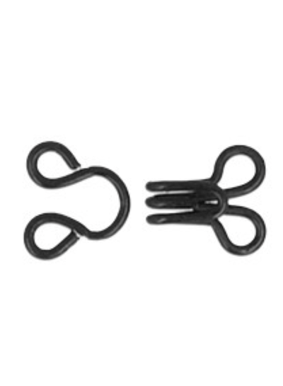 M. Hook and eye - black - 12 pieces