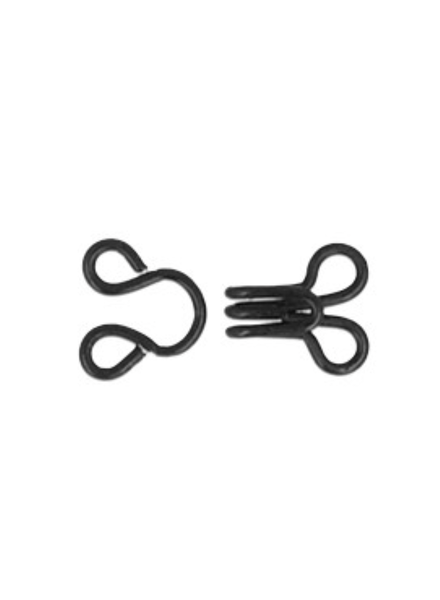 M. Hook and eye - black - 12 pieces