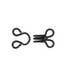 Hook and eye - black - 12 pieces