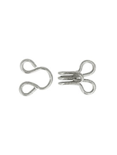 M. Hook and eye - nickel - 12 pieces