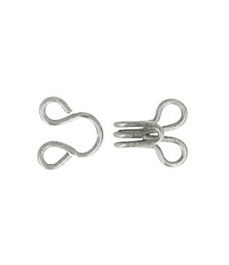Hook and eye - nickel - 12 pieces
