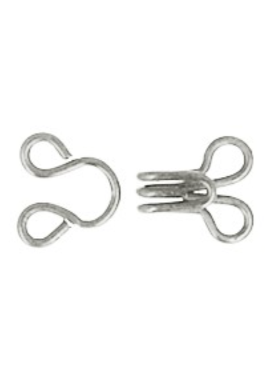 M. Hook and eye - nickel - 12 pieces