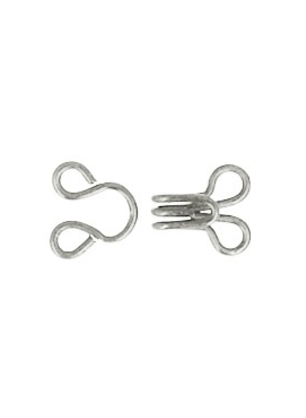 Hook and eye - nickel - 12 pieces