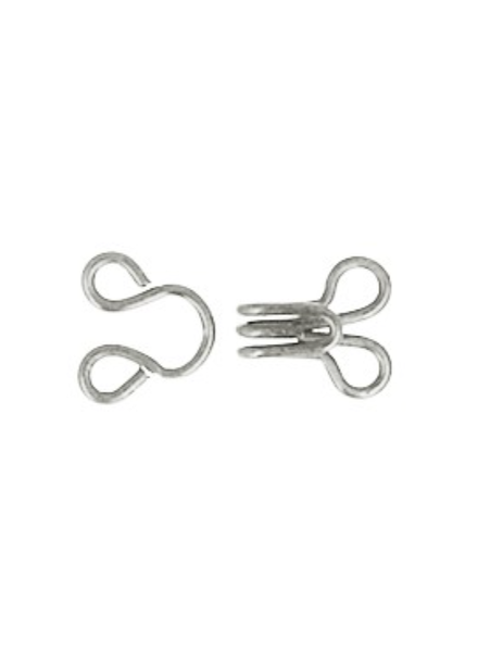 M. Hook and eye - nickel - 12 pieces