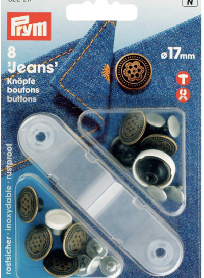 Prym 6 jeans knopen 622211