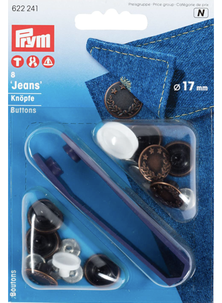 Prym 6 jeans knopen 622241