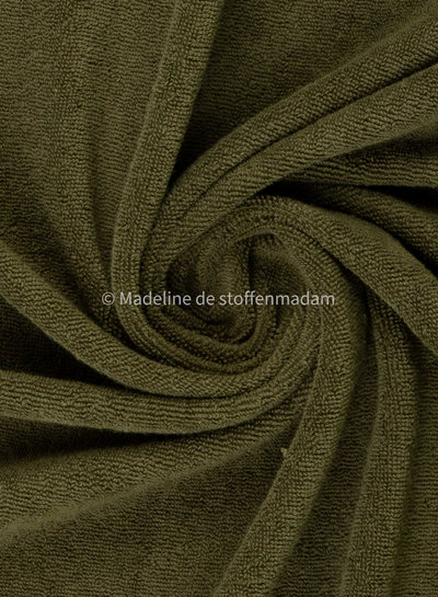 Madeline khaki spons / rekbare badstof