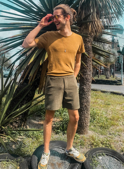 Madeline khaki sponge / stretch terry cloth