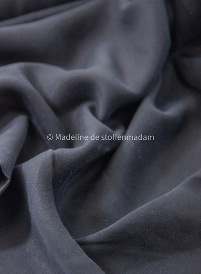 sandwashed tencel twill - black - geweven