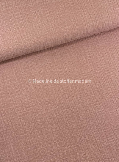 M. linen cotton mix double gauze / plain tetra - old pink 820