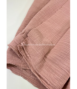 linen cotton mix double gauze / plain tetra - old pink 820