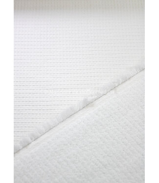 cloud white  - waffled cotton and terry - double face