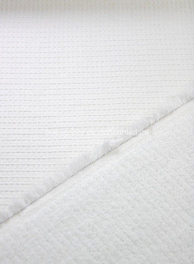 cloud white  - waffled cotton and terry - double face