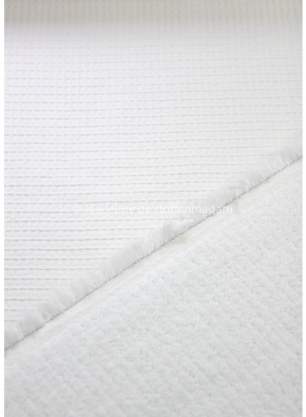 cloud white  - waffled cotton and terry - double face