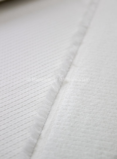 cloud white  - waffled cotton and terry - double face