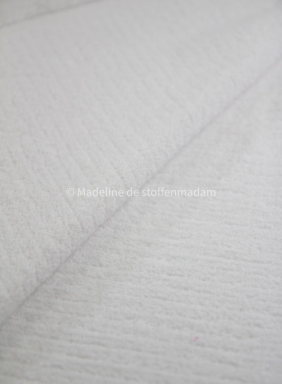 cloud white  - waffled cotton and terry - double face