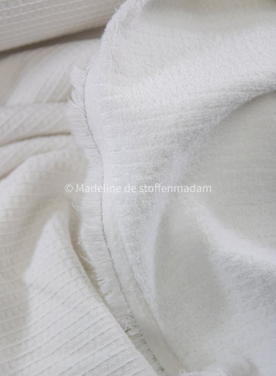 cloud white  - waffled cotton and terry - double face