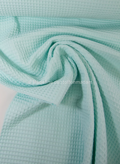 mint blue - waffle cotton