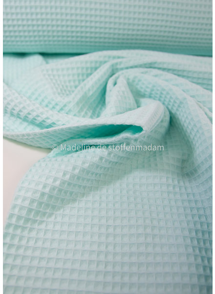 mint blue - waffle cotton
