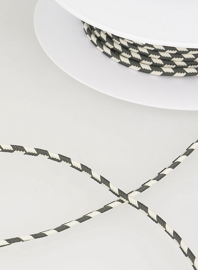 two tone  braided string - grey 38