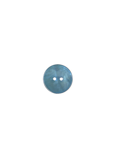 blauw parelmoer knoop - 15 mm