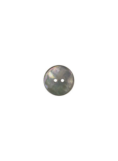 donkergrijs parelmoer knoop - 15 mm