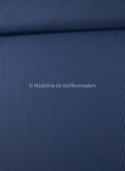 deadstock marineblauw met subtiele streep - Italiaanse lycra