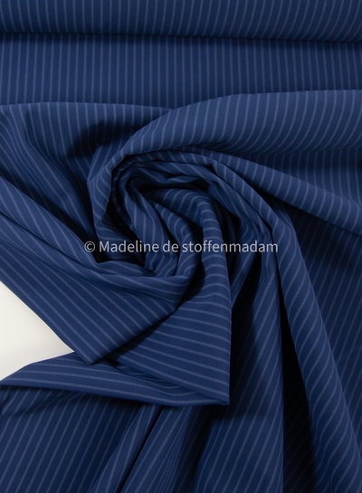 deadstock marineblauw met subtiele streep - Italiaanse lycra