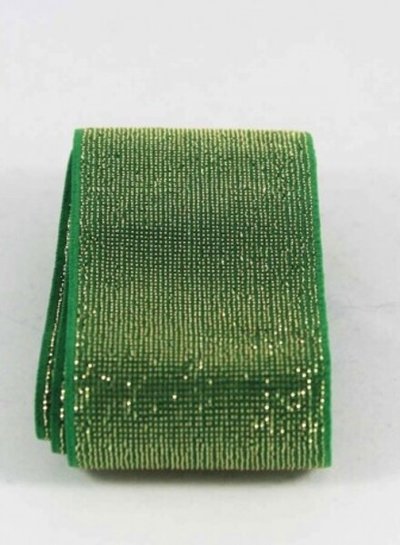 gold and green shiny - waist elastic 40 mm