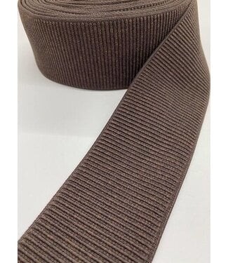 bruin geribbeld -  taille elastiek 60 mm