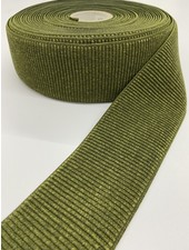 khaki ribbelboord taille elastiek 6cm