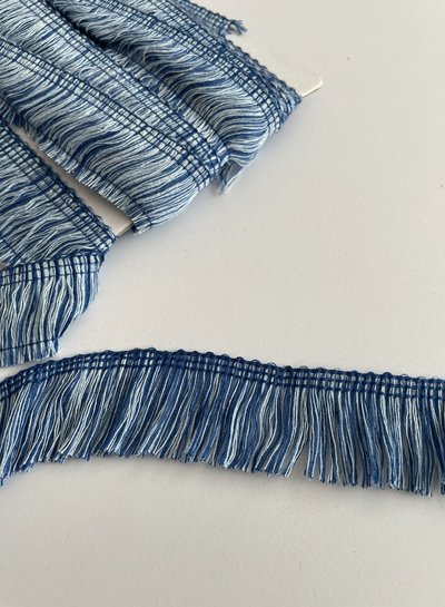 fringe blue and white