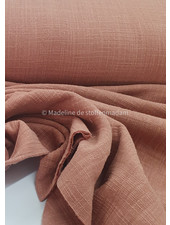 linen cotton mix double gauze / plain tetra - dusty pink 830