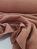 linnen katoen mix double gauze / effen tetra - dusty pink 830