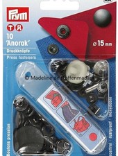 Prym anorak knopen 15mm donker antraciet  - Prym