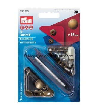 Prym anorak buttons 15mm bronze - Prym