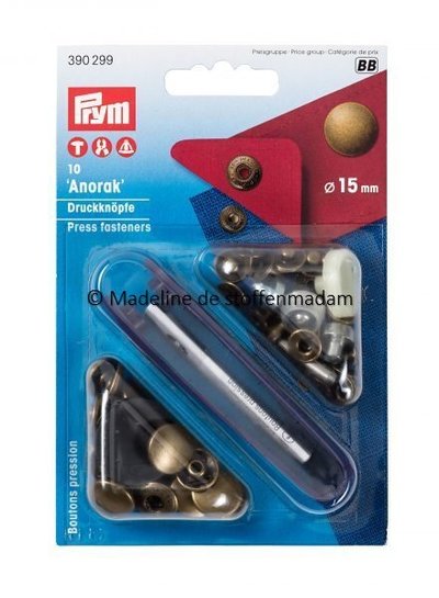 Prym anorak knopen 15mm brons- Prym