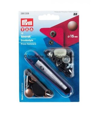 Prym anorak knopen 15mm bordeaux - Prym
