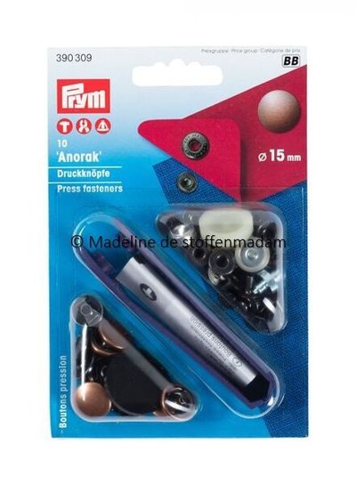 Prym anorak knopen 15mm bordeaux - Prym