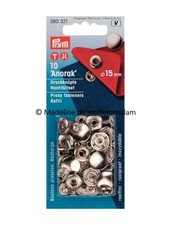 Prym refill pack anorak buttons 15 mm nickel - 10 stuks - Prym